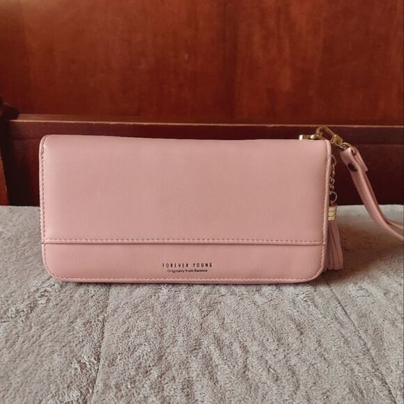 Forever Young Pink Wallet Wristlet - Picture 1 of 10